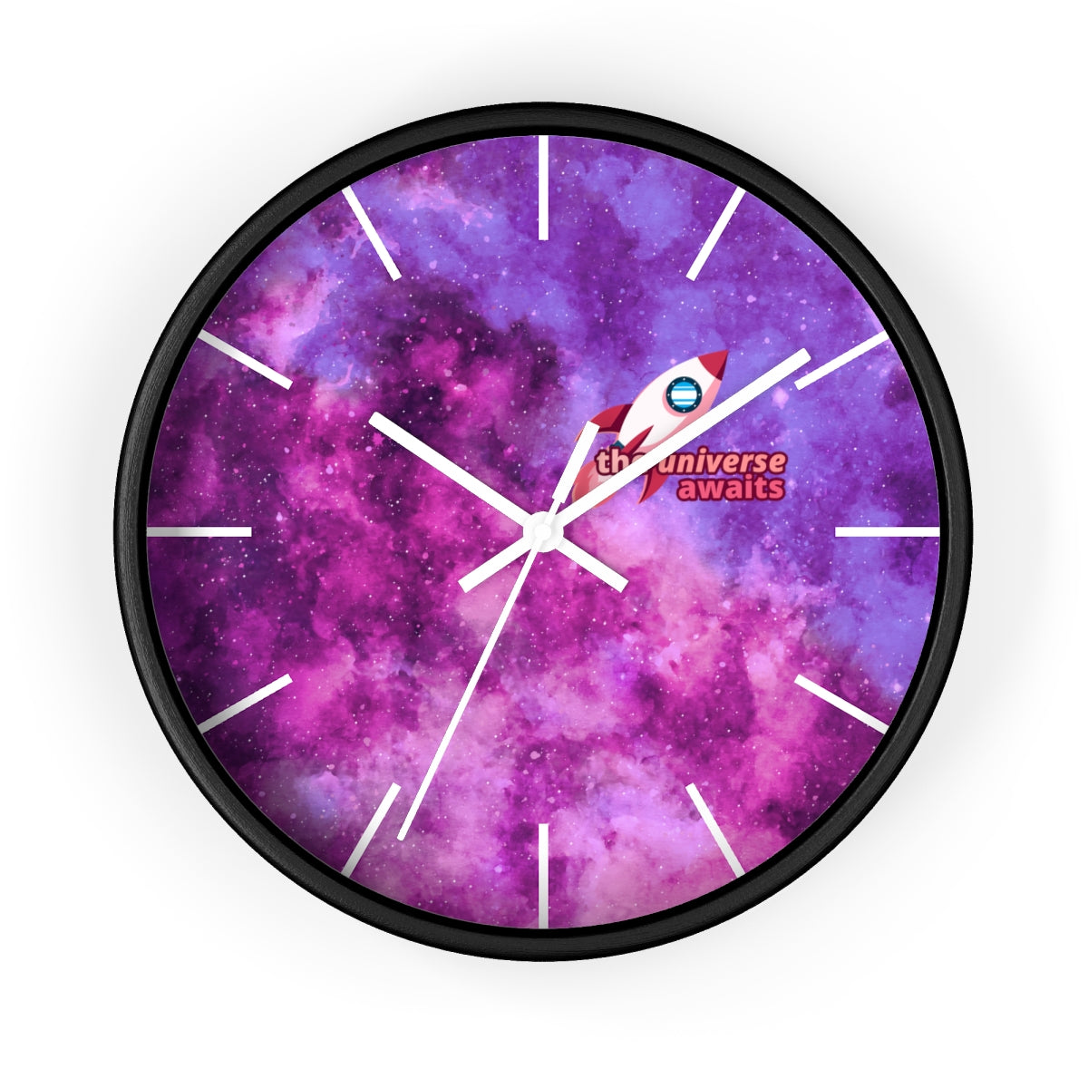 The Universe Awaits Rocket Wall Clock