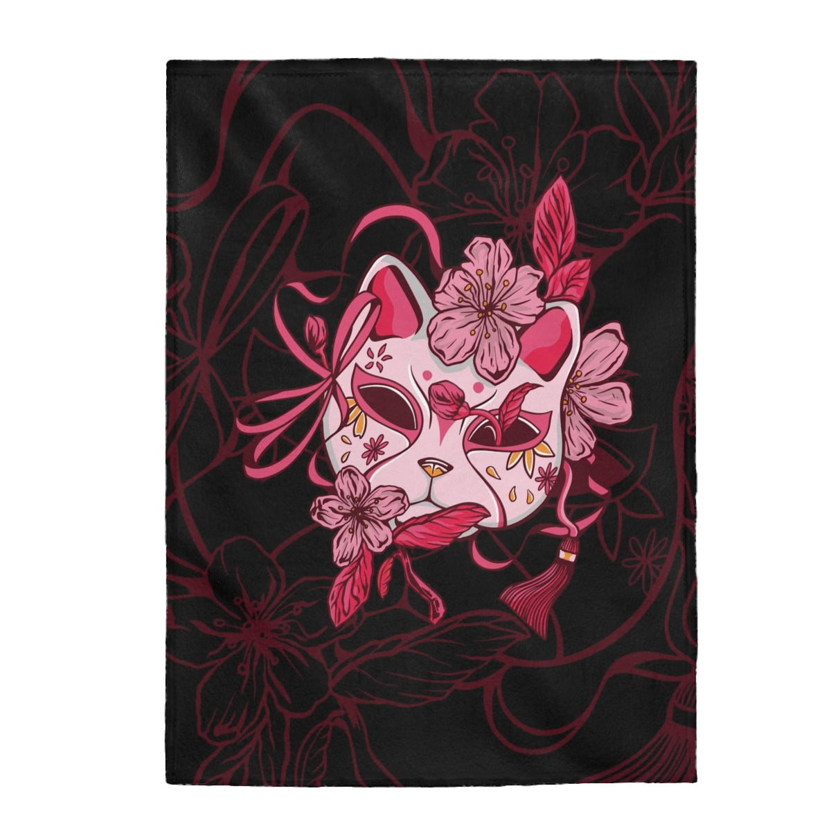 Japanese Cat Mask Anime Blanket