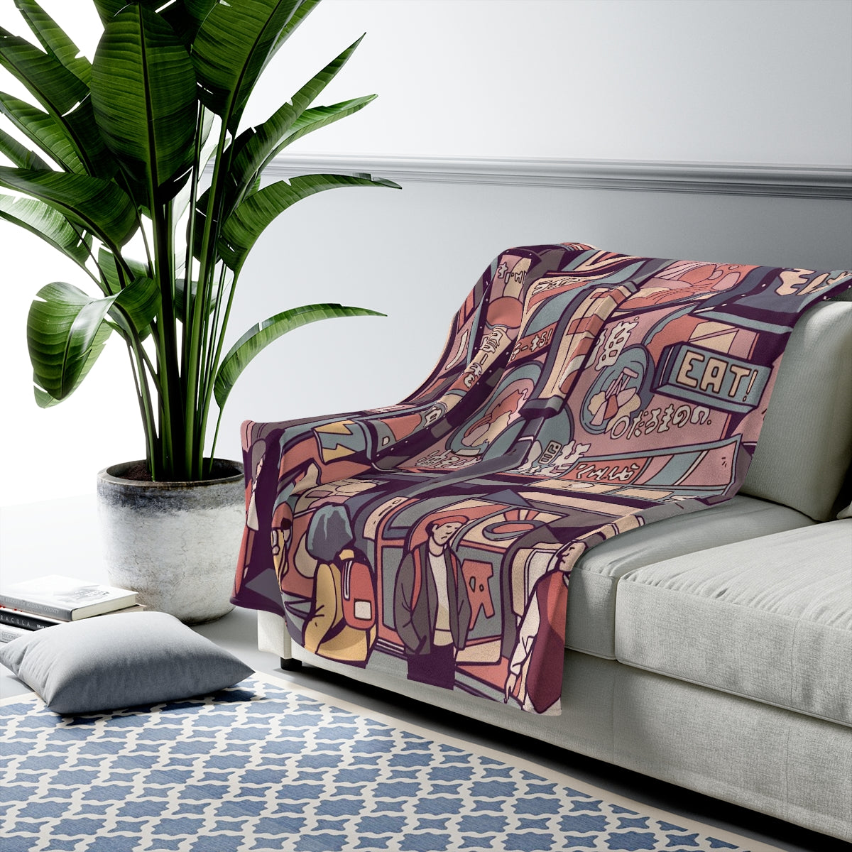 The Streets of Anime Blanket
