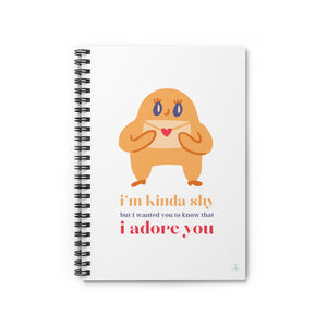 I'm Shy But I Adore You Cute Love Note Spiral Notebook - Ruled Line