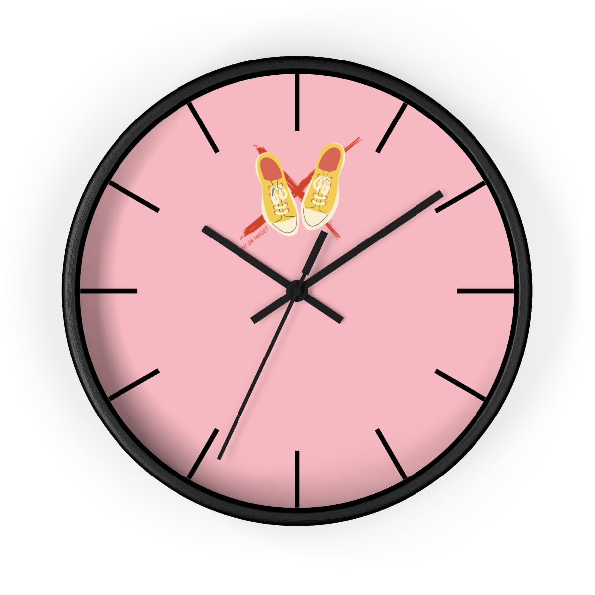 Right on Target Yellow Sneakers Wall Clock