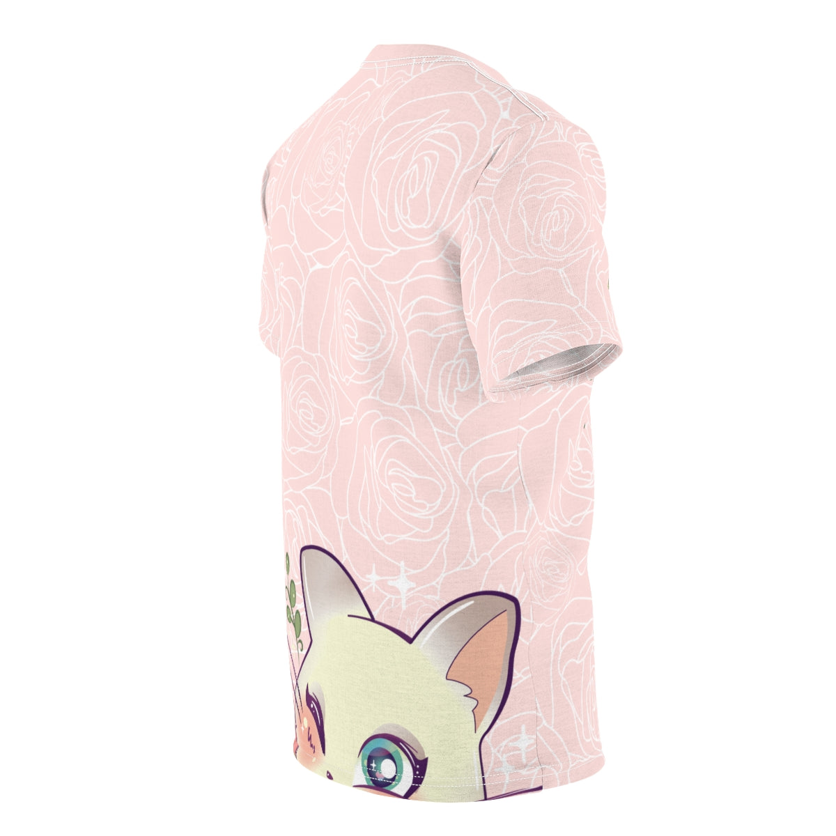 Cats and Roses Have Me Smiling Unisex AOP Tee