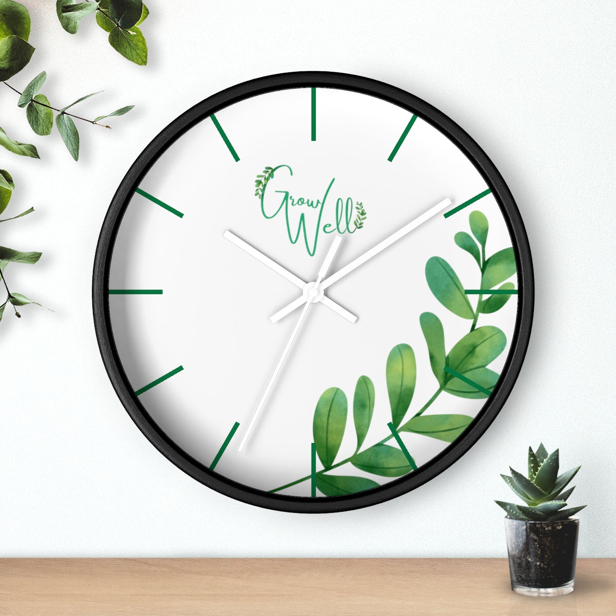 Grow Well Beautiful Sprout Wall Clock