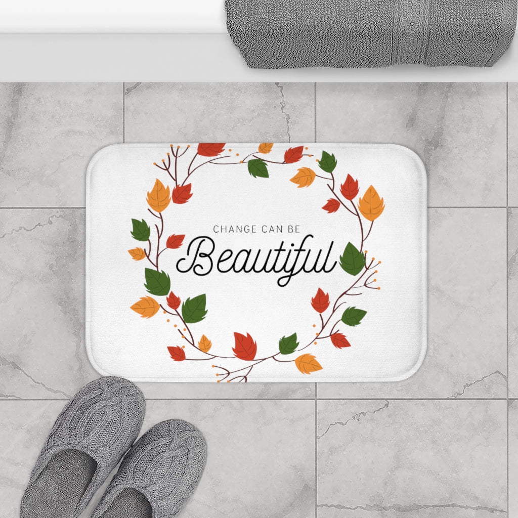 Change Can Be Beautiful Fall Wreath Bath Mat