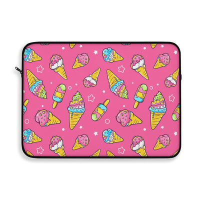 It's Ice Cream Time Cute Pink Laptop Sleeve