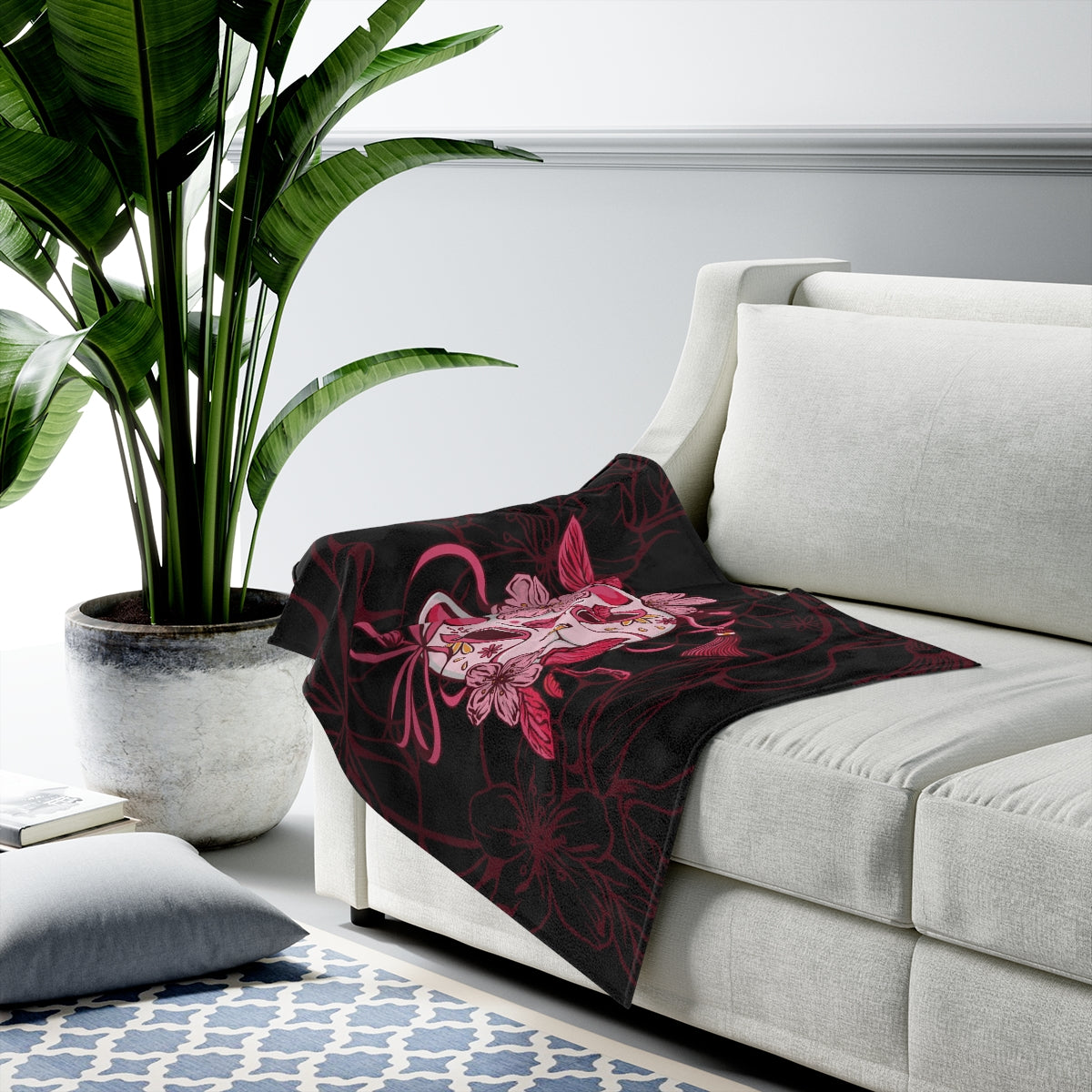 Japanese Cat Mask Anime Blanket