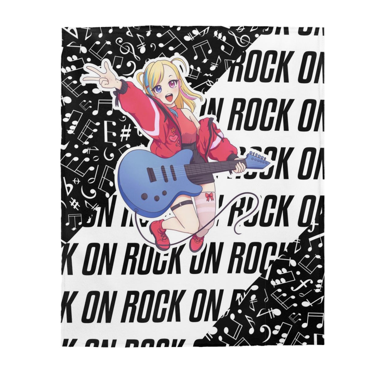 Rocker Girl Kawaii Anime Velveteen Plush Blanket