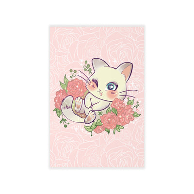Cute Nyan Cat Pink Flower Removable Wall Decal