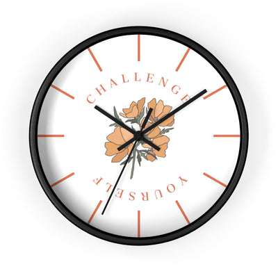 Challenge Yourself Golden Bloom Wall Clock