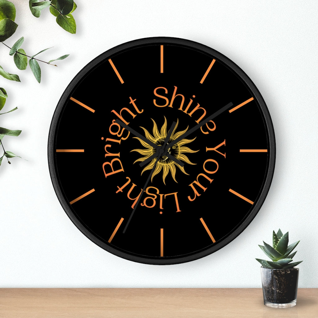 Shine Your Light Bright Astrology Wall Clock