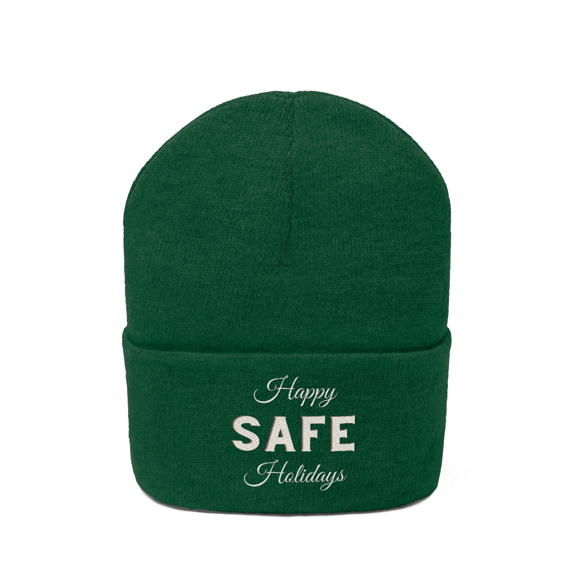 Happy SAFE Holidays Knit Beanie