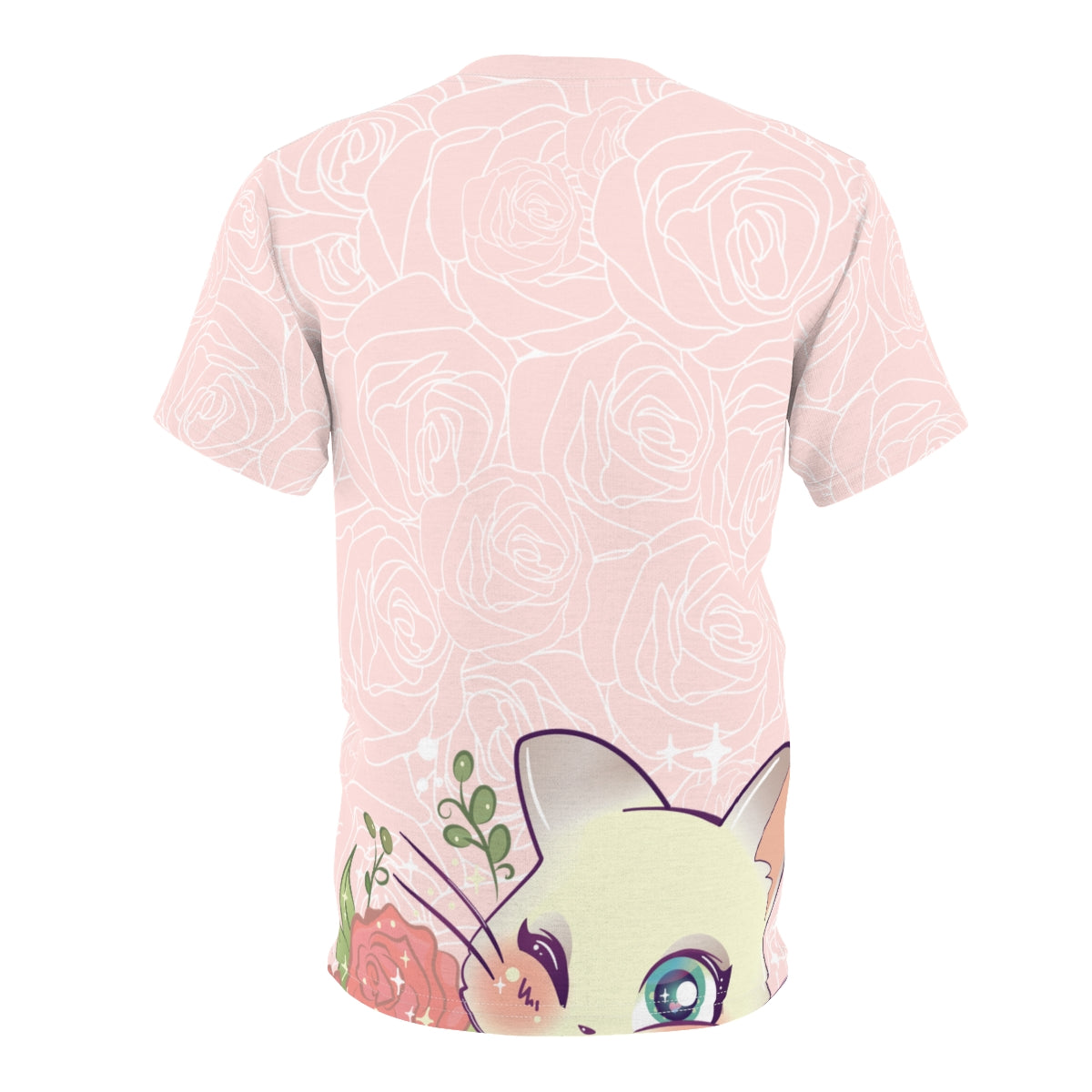 Cats and Roses Have Me Smiling Unisex AOP Tee