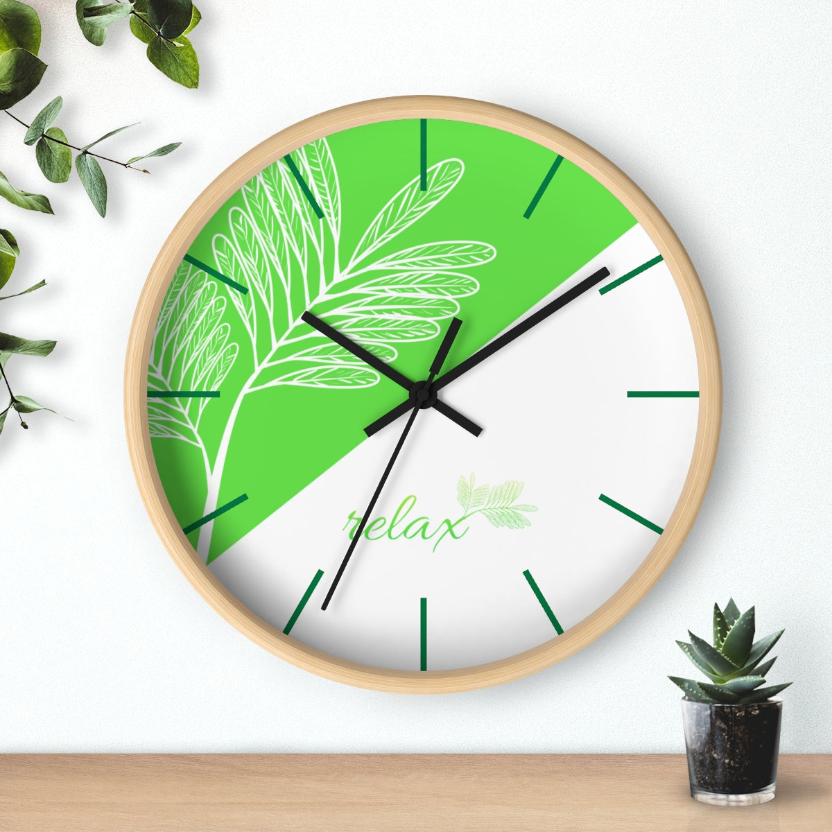 Relax Fresh Leaf Wall Clock