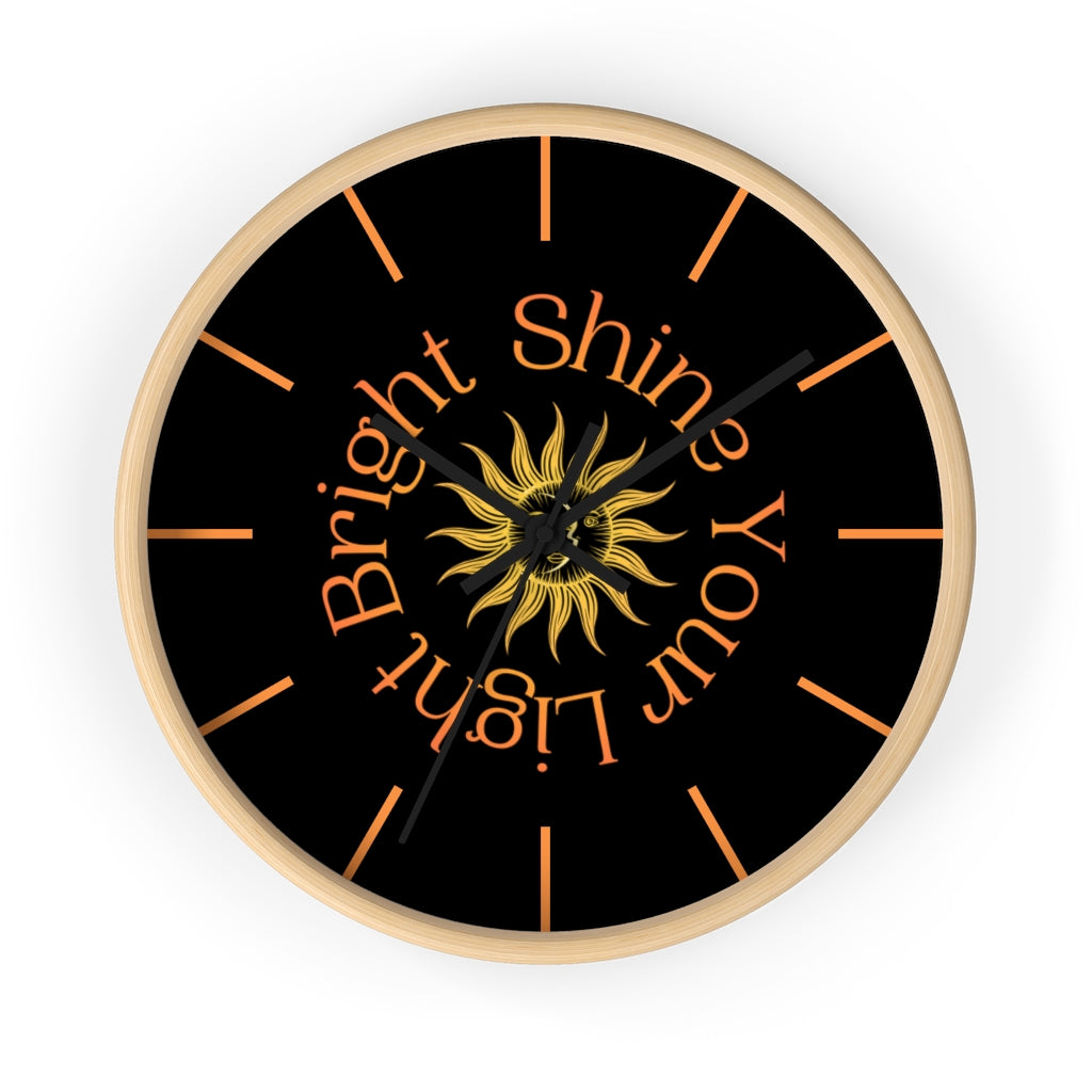 Shine Your Light Bright Astrology Wall Clock