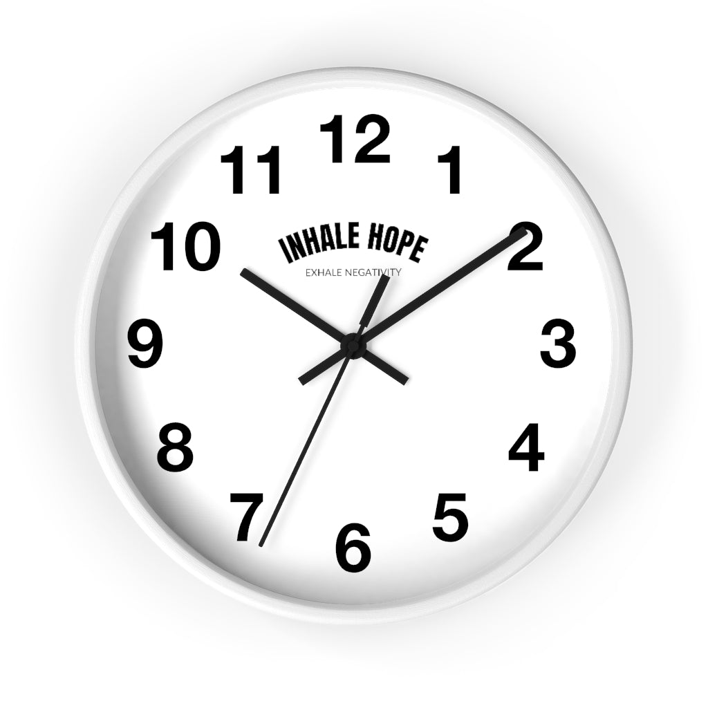 Inhale Hope Exhale Negativity Wall Clock