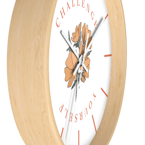 Challenge Yourself Golden Bloom Wall Clock