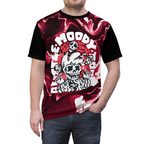 A Little Moody Today Skulls and Blood Unisex AOP Tee
