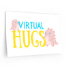 Virtual Hugs Cute Pastel Removable Wall Decal Poster - Pink