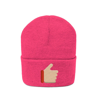 Awesome Work Thumbs Up Motivational Knit Beanie