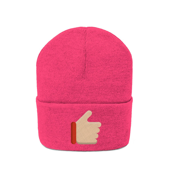 Awesome Work Thumbs Up Motivational Knit Beanie