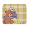 Anime Girl Teddy Bear Gingham Plaid Mouse Pad