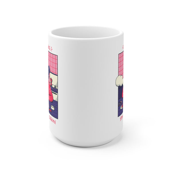 Overthinking Cute Girl Ceramic Mug