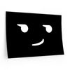 Sarcastic Smirk Emoji Removable Wall Decal Poster - Black/White