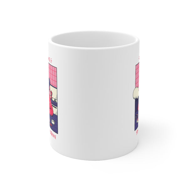 Overthinking Cute Girl Ceramic Mug