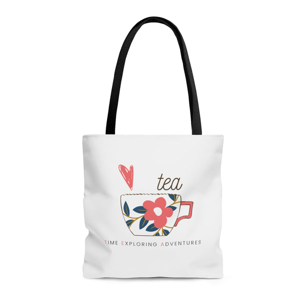 Tea: Time Exploring Adventures Tote Bag