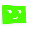 Sarcastic Smirk Emoji Removable Wall Decal Poster - Neon Green/White