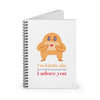 I'm Shy But I Adore You Cute Love Note Spiral Notebook - Ruled Line