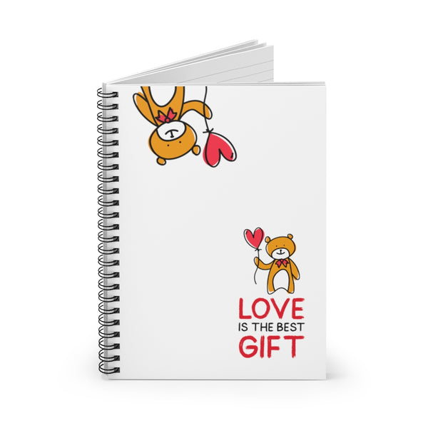 Love is the Best Gift Balloon Bear Spiral Notebook - Ruled Line