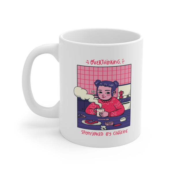 Overthinking Cute Girl Ceramic Mug