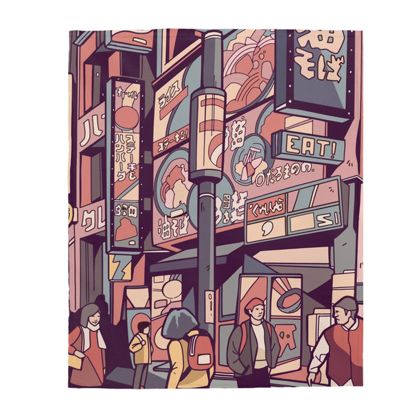 The Streets of Anime Blanket