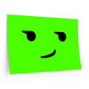 Sarcastic Smirk Emoji Removable Wall Decal Poster - Neon Green/Black