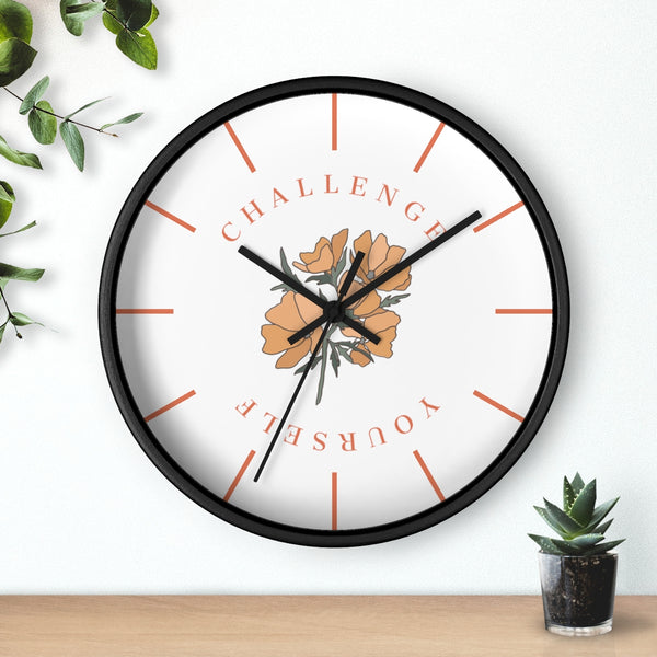 Challenge Yourself Golden Bloom Wall Clock