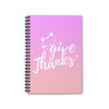 Give Thanks Meow Kitty Spiral Notebook - Ruled Line