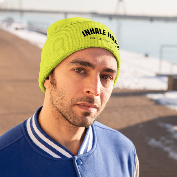 Inhale Hope Exhale Negativity Knit Beanie