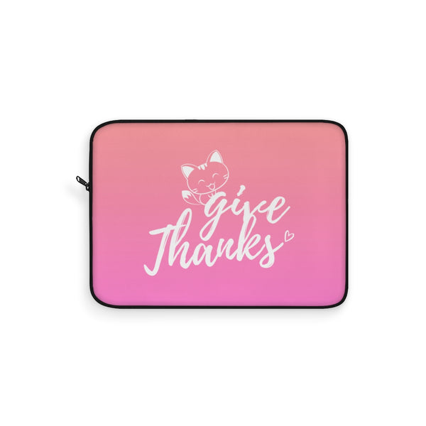 Give Thanks Meow Kitty Laptop Sleeve