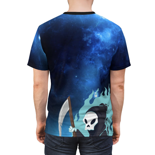 The Cat Knight of Death Unisex AOP Tee