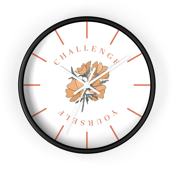 Challenge Yourself Golden Bloom Wall Clock