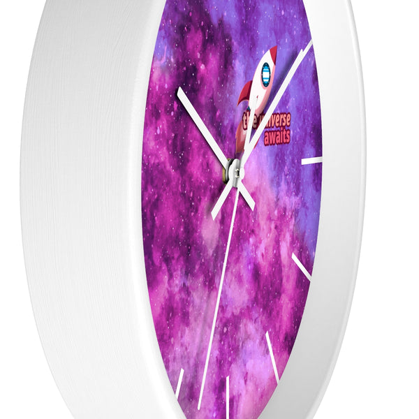 The Universe Awaits Rocket Wall Clock