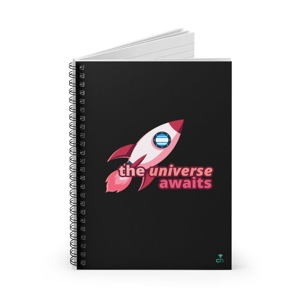 The Universe Awaits Rocket Spiral Notebook - Ruled Line