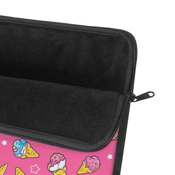 It's Ice Cream Time Cute Pink Laptop Sleeve