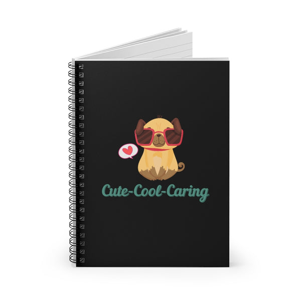 Cute-Cool-Caring Puppy Swag Spiral Notebook - Ruled Line