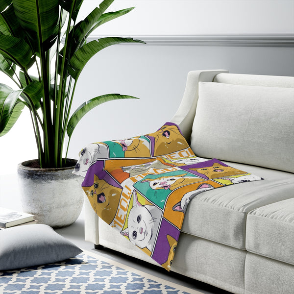 Cat Expressions Humor Funny Cat Blanket