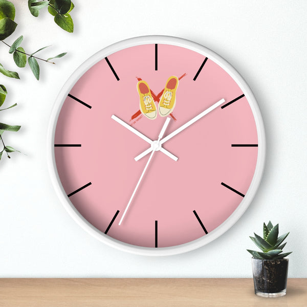 Right on Target Yellow Sneakers Wall Clock