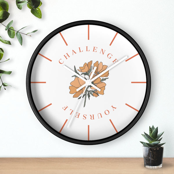 Challenge Yourself Golden Bloom Wall Clock