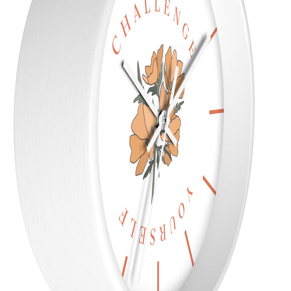 Challenge Yourself Golden Bloom Wall Clock