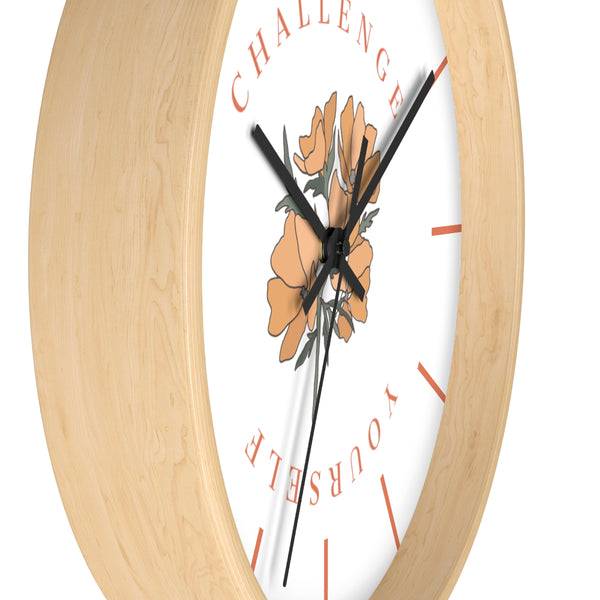 Challenge Yourself Golden Bloom Wall Clock